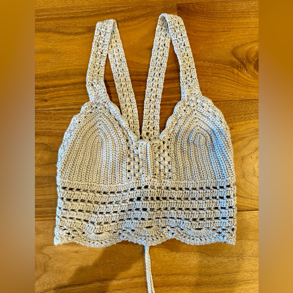 Hand Knitted Macrame Halter Top